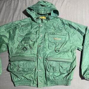 Lakestream by Hodgman Wading Jacket Men's XL Green Multiple Pockets 3952